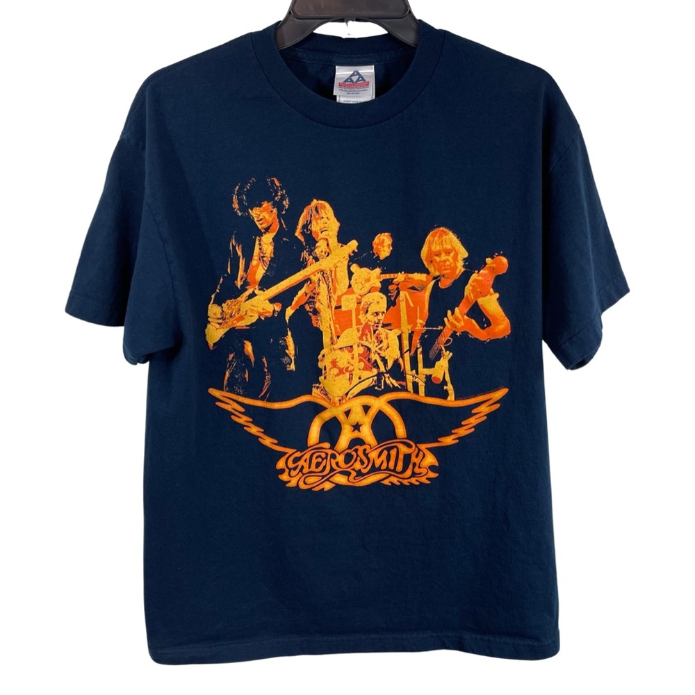 Y2K Aerosmith 2002 World Tour Tee Shirt L Navy Rock